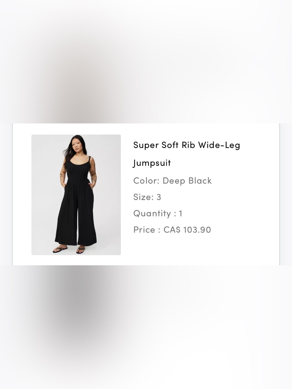 Wide-Leg Ribbed Scoop-Neck Jumpsuit in Black